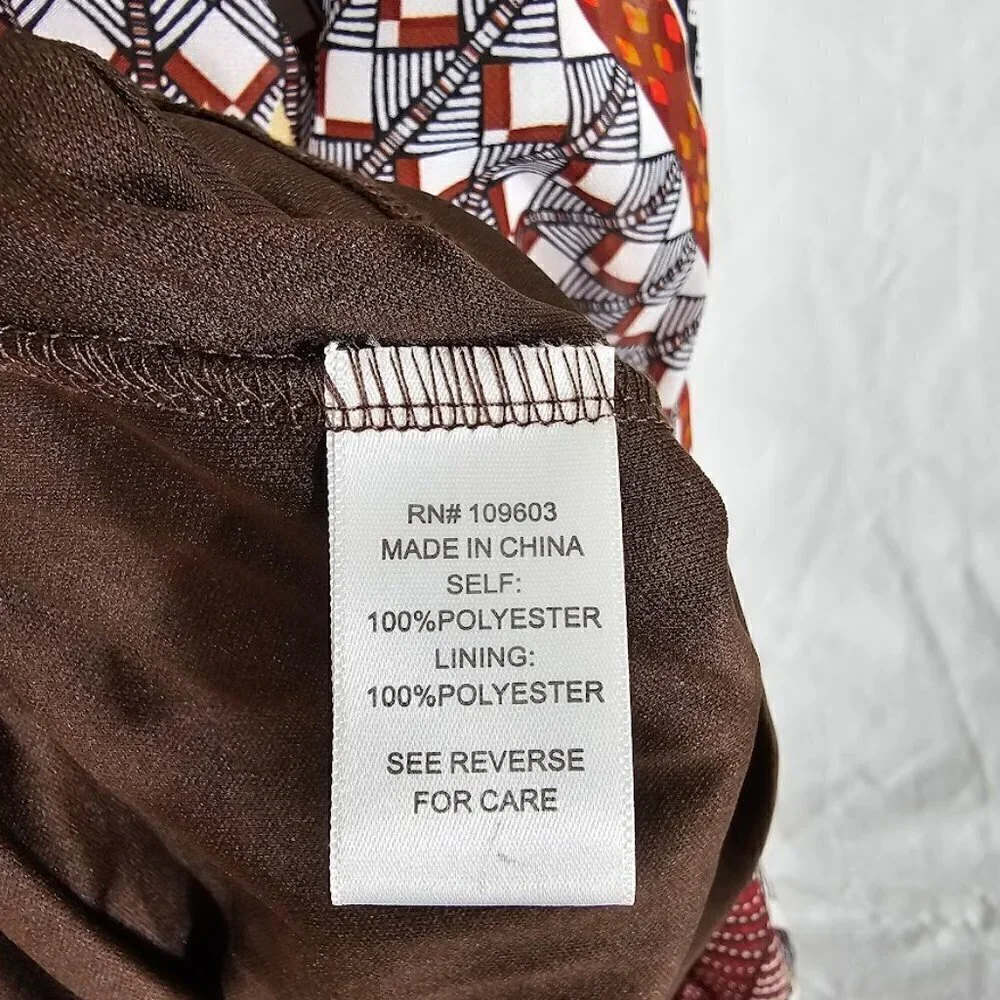 NWT CHRIS McLAUGHLIN Boho Dress size 6 BROWN RED BLACK Fairy Art to Wear Summer - Picture 7 of 9